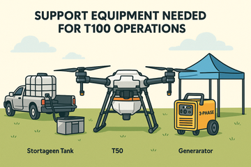 Support Equipment Needed for DJI Agras T100 Operations