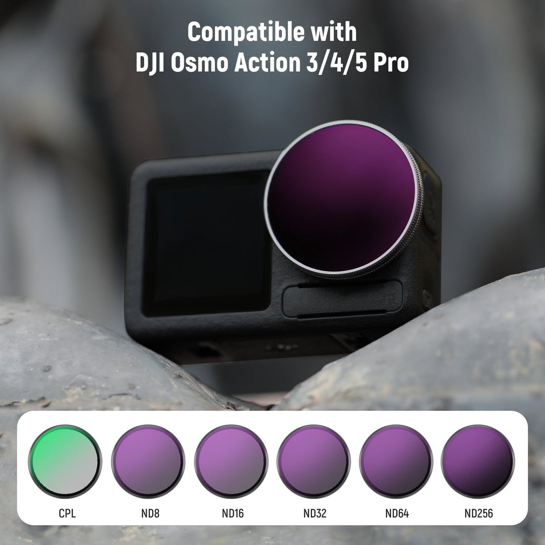 Lot de 6 filtres ND pour DJI Osmo Action 5 Pro/4/3