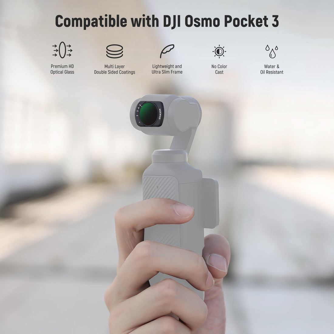 ND2-32 1/4 Black Diffusion & CPL Filters （DJI Osmo Pocket 3 ）