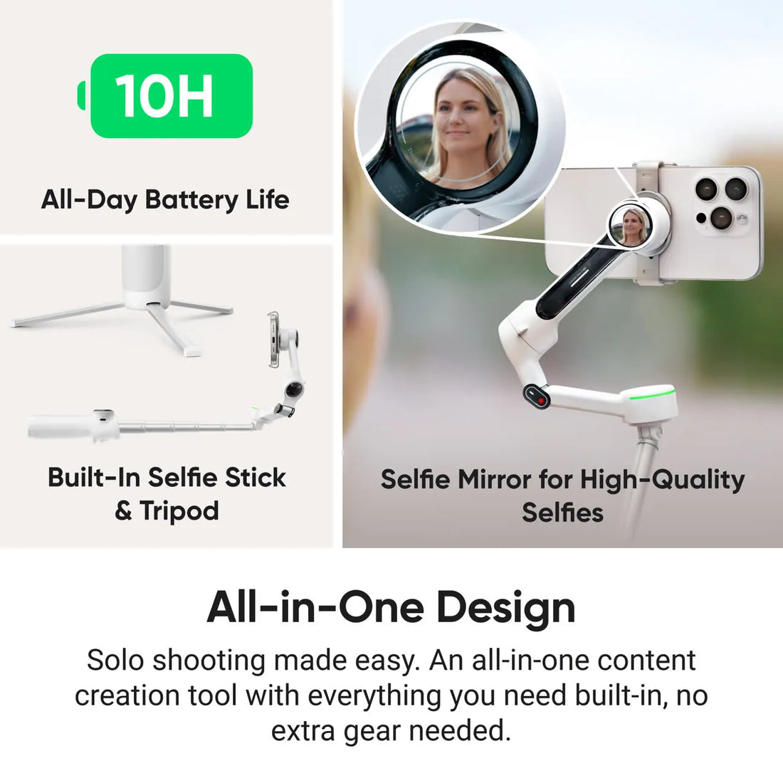 Insta360 Flow 2 Pro (blanc sommet)